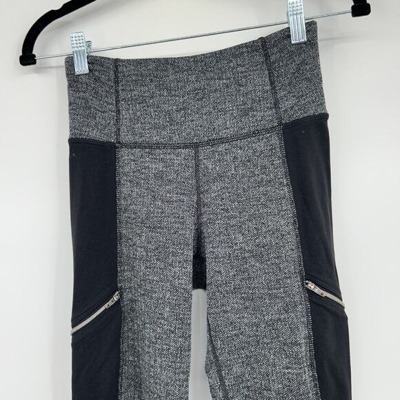 Athleta Gray Black Herringbone Metro Drifter High Rise Leggings Size XS - Picture 2 of 6